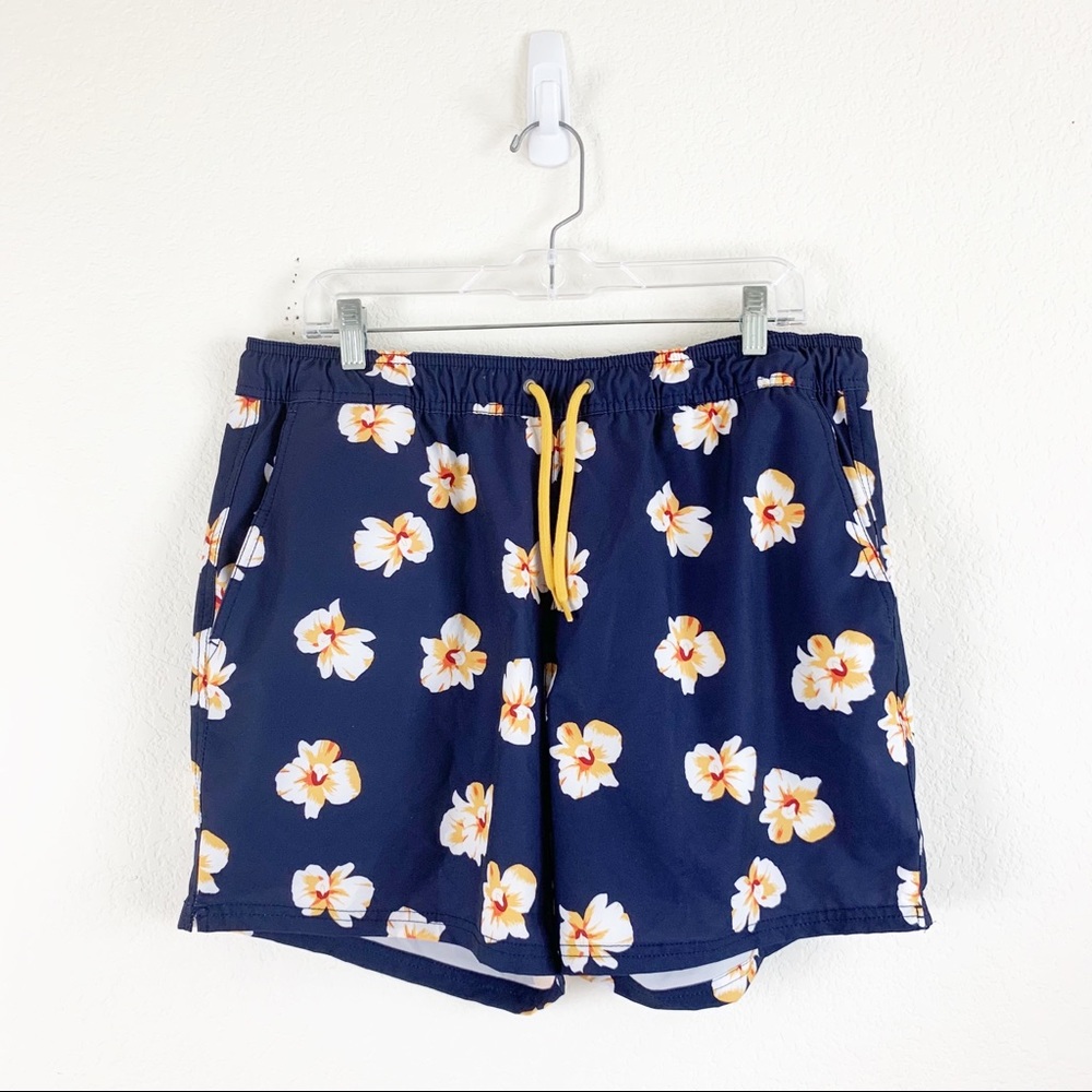 J.crew factory | Blue Floral Lined Swim Trunks